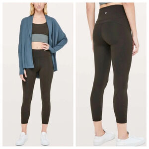 Lululemon In Movement 7/8 Tight *Everlux 25" Dark Olive Green 21686